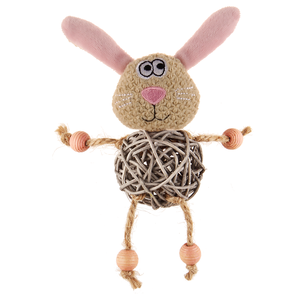 Заяц с плетеным мячиком с колокольчиком Gigwi